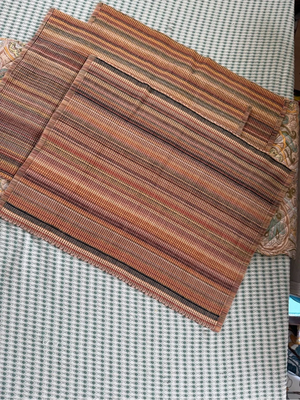 C&F Home Cedar Stripes 100% Cotton Handwoven Set of 6 Placemats 13